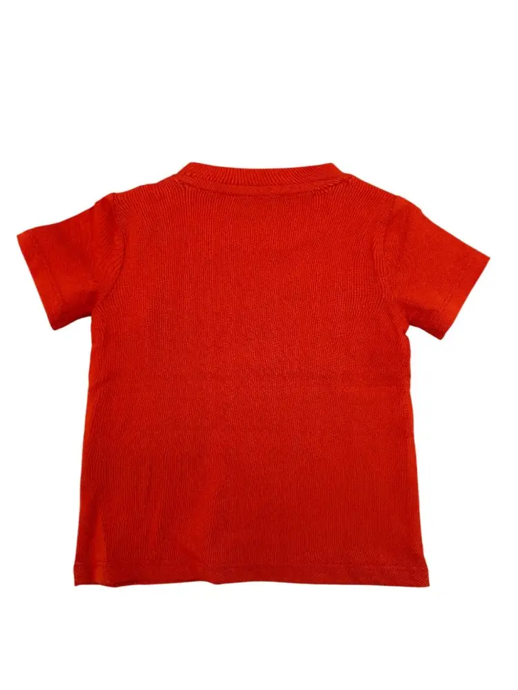 tshirt rossa neonata logo sul davanti miniatura 2