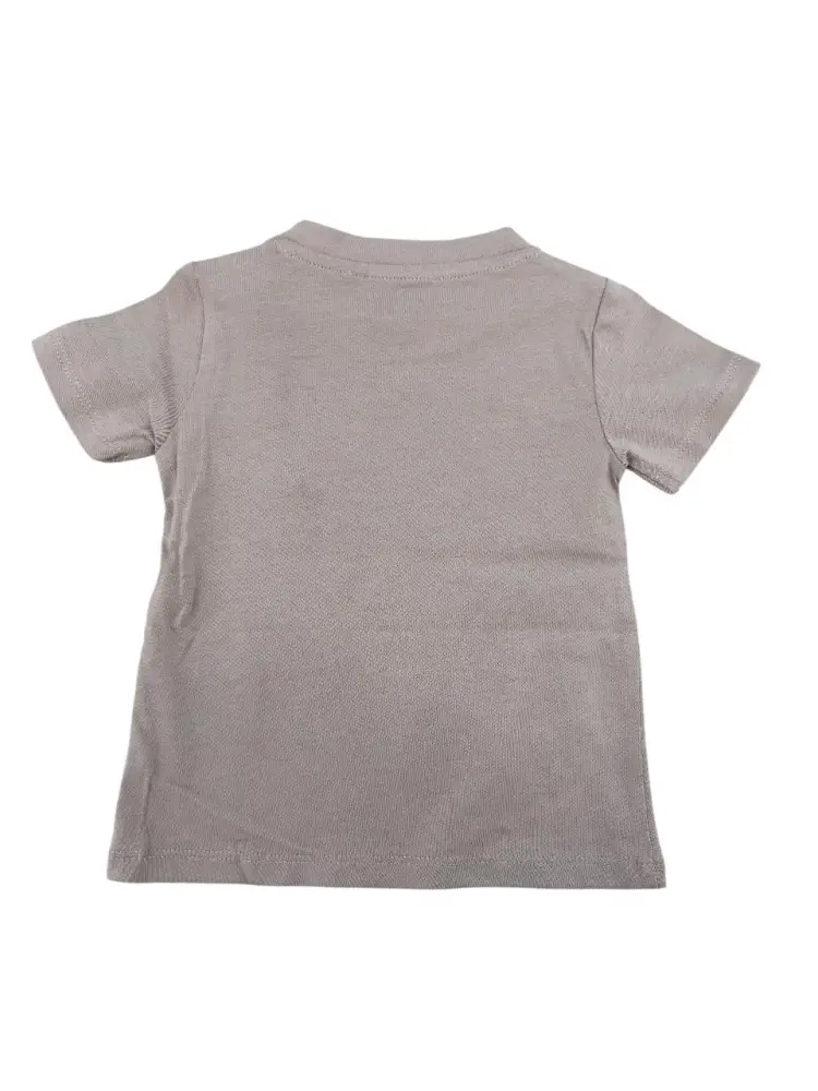 tshirt tortora neonata logo sul davanti miniatura 2