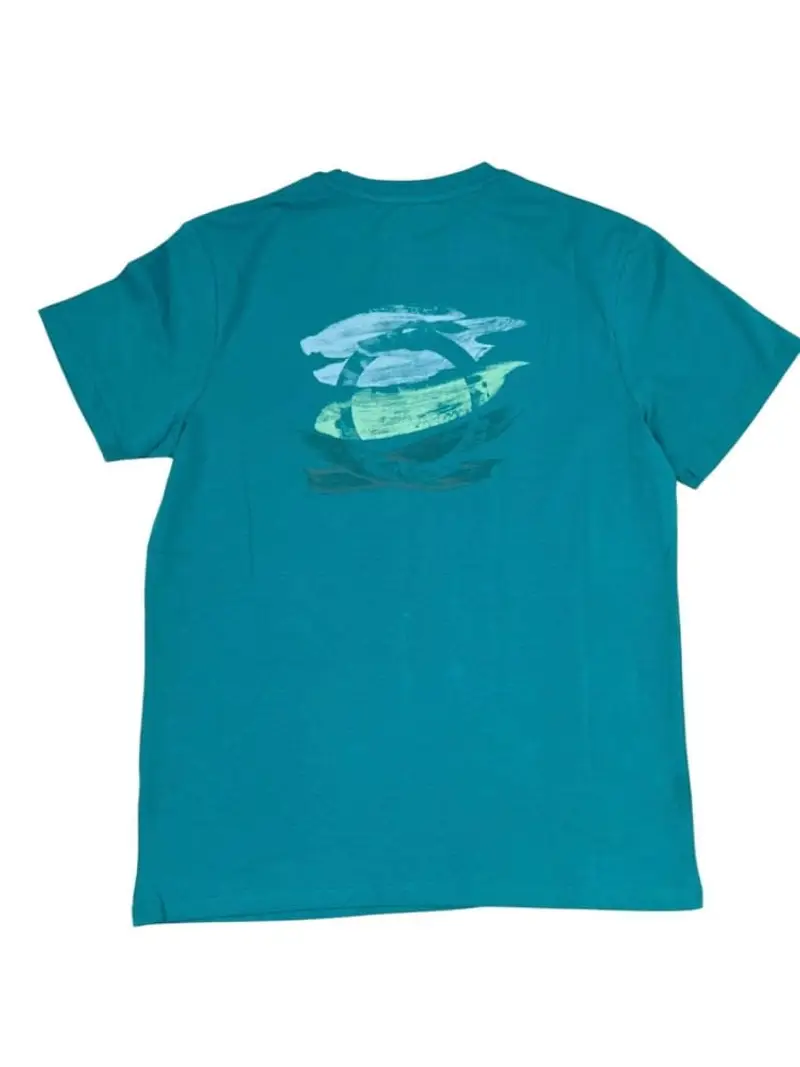 Trussardi tshirt verde acqua uomo in cotone maxi logo sul retro miniatura 2