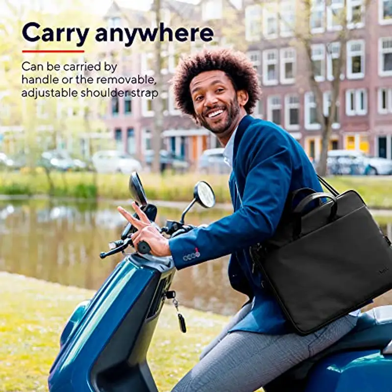 Trust Bologna Slim Eco Borsa per Laptop fino a 16", Borsa per Laptop Sostenibile in Plastica Riciclata, con Tracolla, Custodia per Viaggio, Lavoro, Ufficio, Scuola - Nero miniatura 3