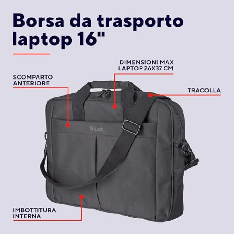 Trust Borsa a tracolla Nero 798958 miniatura 2