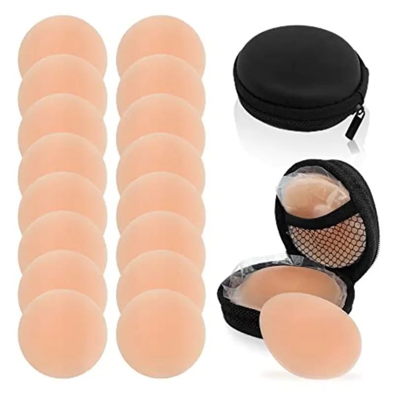 TSHAOUN 8 Paia Silicone Copricapezzoli, Copri Capezzoli da Donna, Adesivi Cuscinetti per Capezzoli Riutilizzabili, Invisibile Reggiseno Senza Spalline Copri Capezzolo (8pcs)