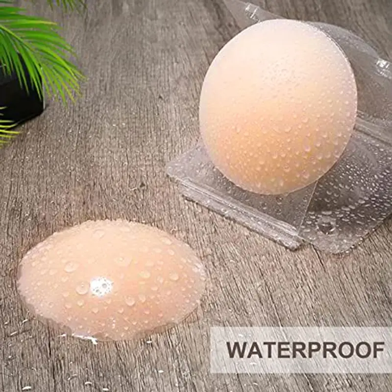 TSHAOUN 8 Paia Silicone Copricapezzoli, Copri Capezzoli da Donna, Adesivi Cuscinetti per Capezzoli Riutilizzabili, Invisibile Reggiseno Senza Spalline Copri Capezzolo (8pcs) miniatura 3