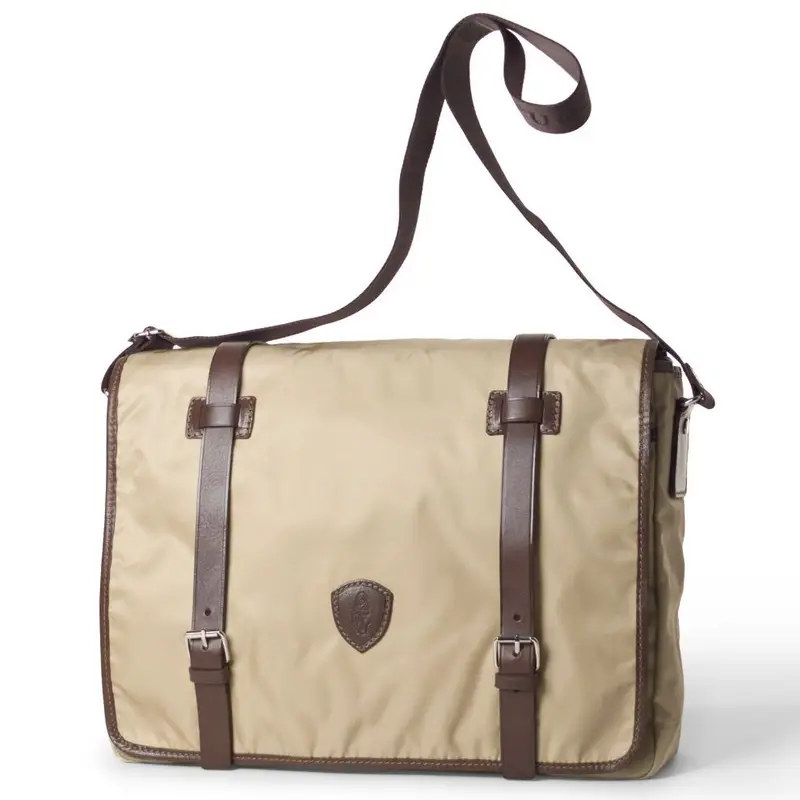 Borsone In Tela Pelle