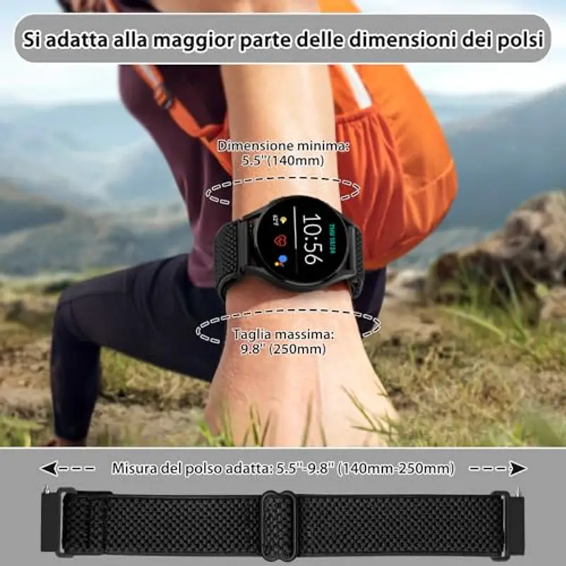 TumCez Regolabile Elastico Sgancio Rapido Cinturino Orologio in Nylon, 18mm 19mm 20mm 22mm 24mm Cinturino per Samsung/Garmin/Fossil/Amazfit/Huawei/Xiaomi/Suunto Orologio per Uomo Donna miniatura 3