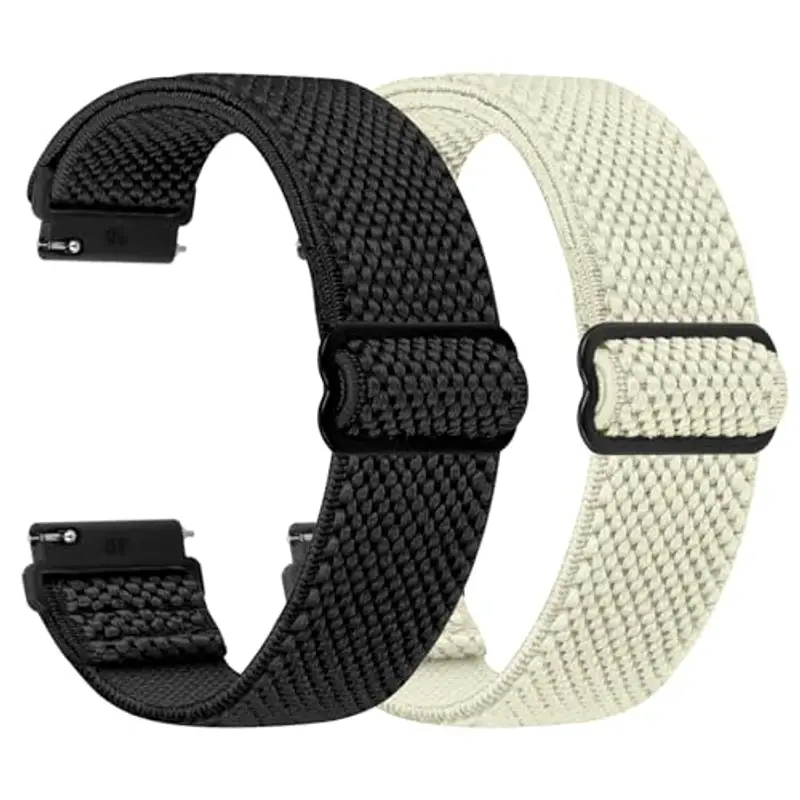 TumCez Regolabile Elastico Sgancio Rapido Cinturino Orologio in Nylon,18mm 19mm 20mm 22mm 24mm Cinturino per Samsung/Garmin/Fossil/Amazfit/Huawei/Xiaomi/Suunto Orologio per Uomo Donna