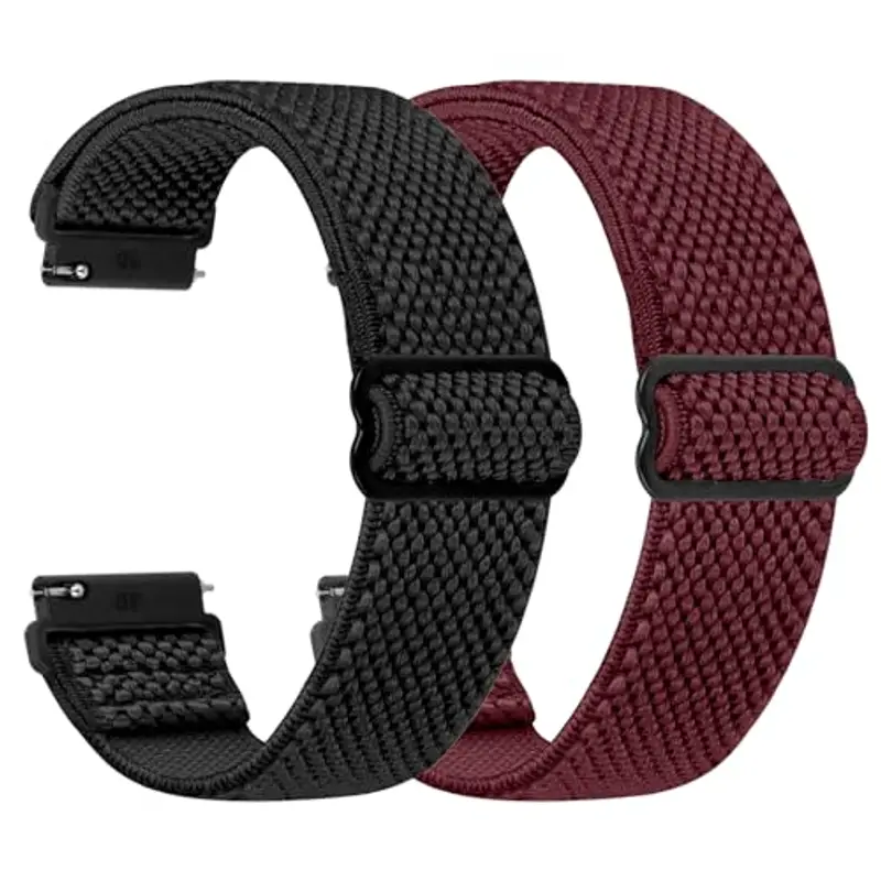 TumCez Regolabile Elastico Sgancio Rapido Cinturino Orologio in Nylon,18mm 19mm 20mm 22mm 24mm Cinturino per Samsung/Garmin/Fossil/Amazfit/Huawei/Xiaomi/Suunto Orologio per Uomo Donna