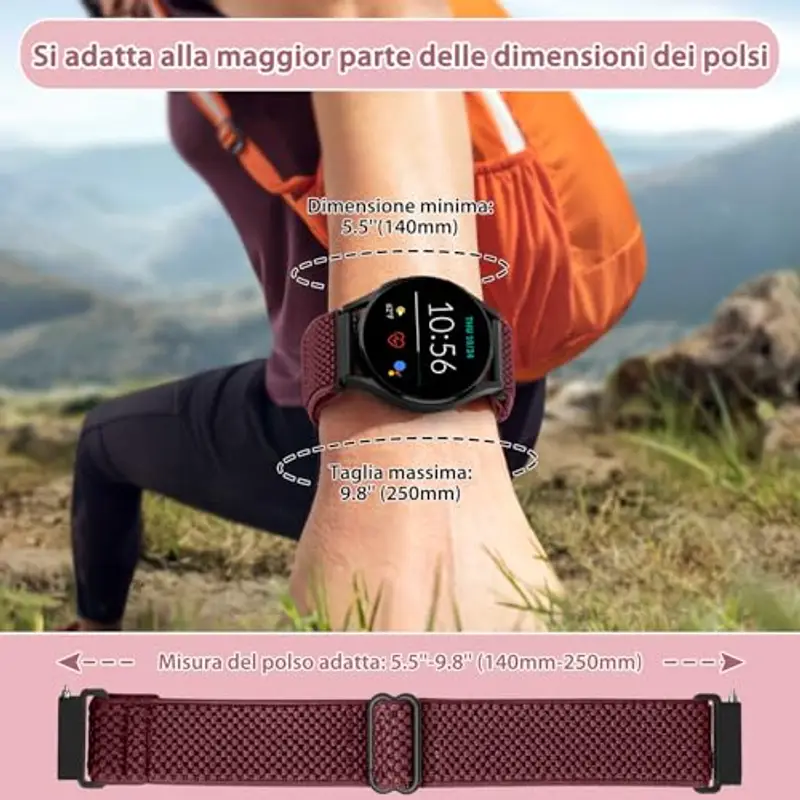TumCez Regolabile Elastico Sgancio Rapido Cinturino Orologio in Nylon, 18mm 19mm 20mm 22mm 24mm Cinturino per Samsung/Garmin/Fossil/Amazfit/Huawei/Xiaomi/Suunto Orologio per Uomo Donna miniatura 3