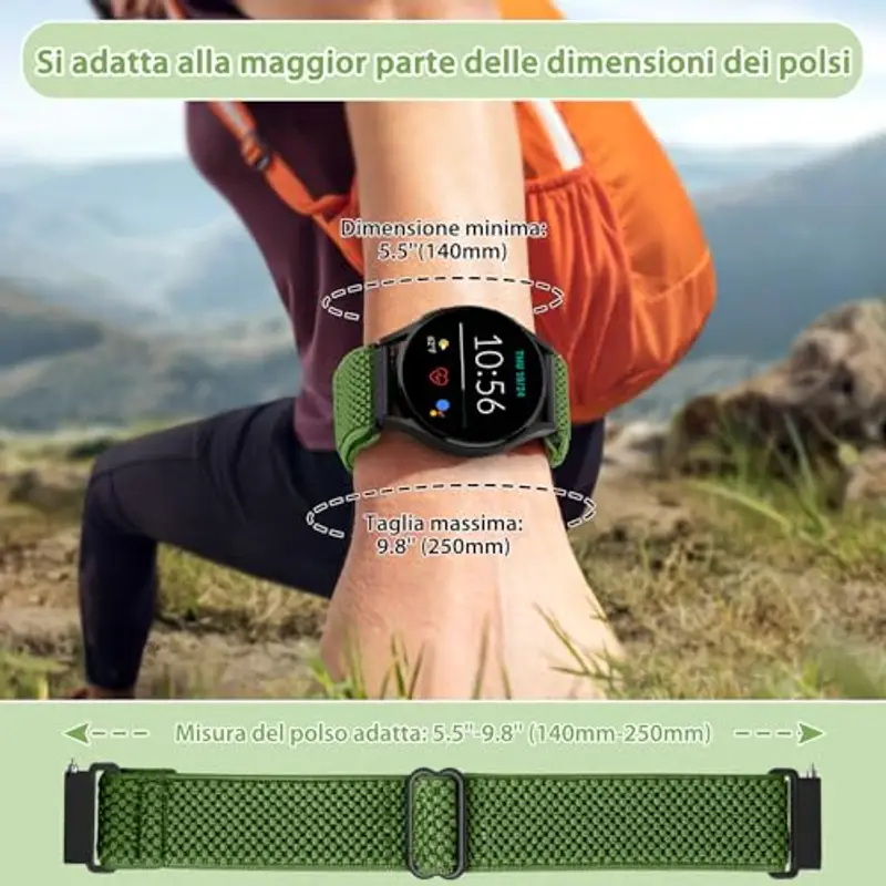 TumCez Regolabile Elastico Sgancio Rapido Cinturino Orologio in Nylon, 18mm 19mm 20mm 22mm 24mm Cinturino per Samsung/Garmin/Fossil/Amazfit/Huawei/Xiaomi/Suunto Orologio per Uomo Donna miniatura 3