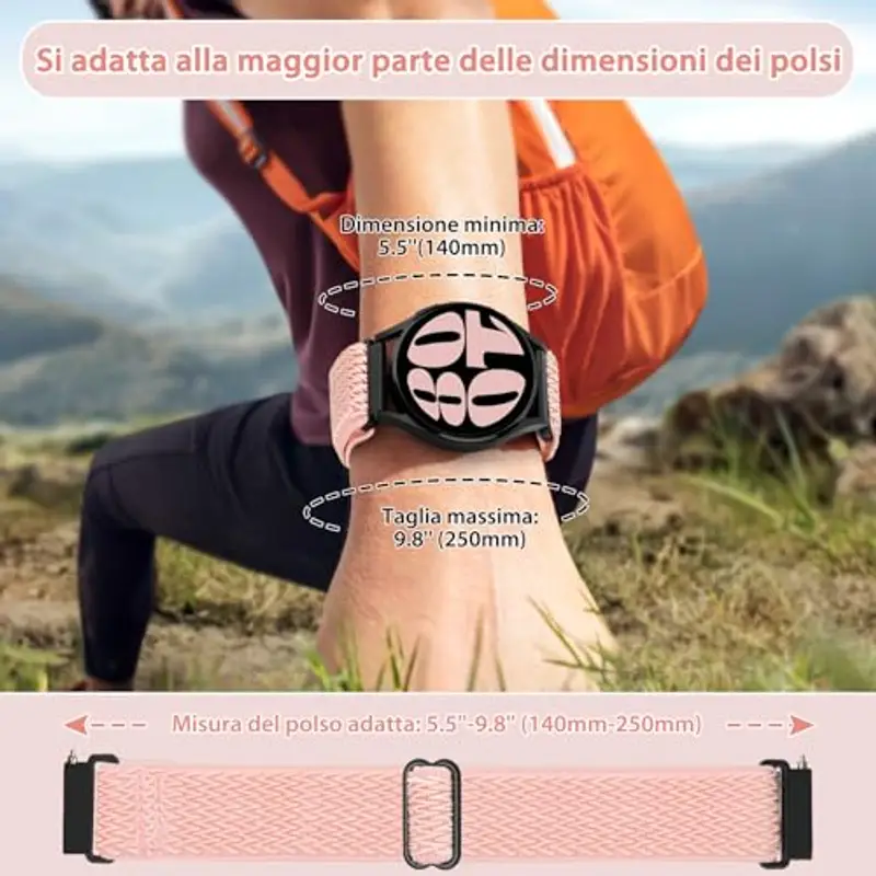 TumCez Regolabile Elastico Sgancio Rapido Cinturino Orologio in Nylon, 18mm 19mm 20mm 22mm 24mm Cinturino per Samsung/Garmin/Fossil/Amazfit/Huawei/Xiaomi/Suunto Orologio per Uomo Donna miniatura 3