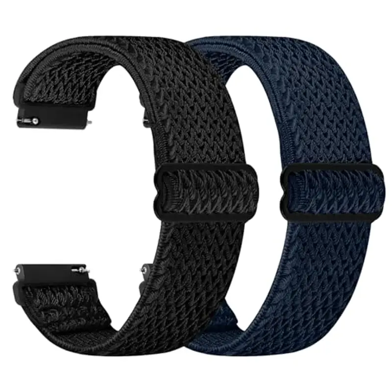 TumCez Regolabile Elastico Sgancio Rapido Cinturino Orologio in Nylon,18mm 19mm 20mm 22mm 24mm Cinturino per Samsung/Garmin/Fossil/Amazfit/Huawei/Xiaomi/Suunto Orologio per Uomo Donna