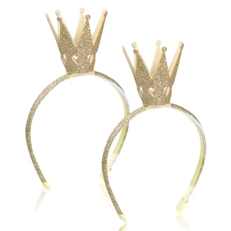 TUONYIS 2 Pezzi Corona da Principessa per Ragazze, Fascia per Corona di Compleanno, Accessori per Capelli Glitter,