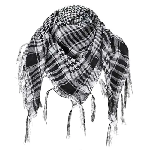 TUONYIS Shemag Scarf Foulard da Testa Sciarpa con Frange Shemagh Uomo Militare Araba Deserto Desert araba Keffiyeh