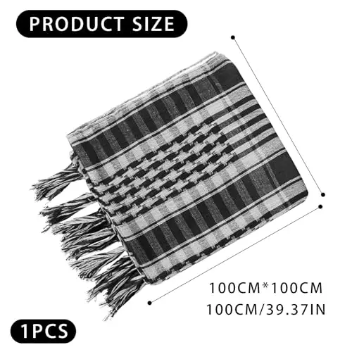TUONYIS Shemag Scarf Foulard da Testa Sciarpa con Frange Shemagh Uomo Militare Araba Deserto Desert araba Keffiyeh miniatura 2