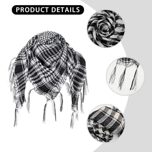 TUONYIS Shemag Scarf Foulard da Testa Sciarpa con Frange Shemagh Uomo Militare Araba Deserto Desert araba Keffiyeh miniatura 3
