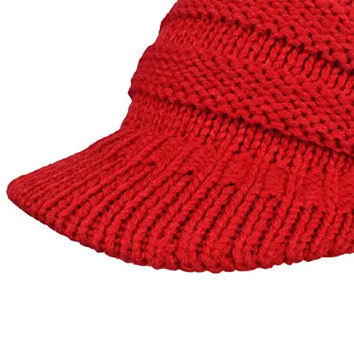 Tuopuda® Berretto in Maglia con Visiera Donna Beanie Cappello Invernale con Decorazione di Fiori miniatura 2