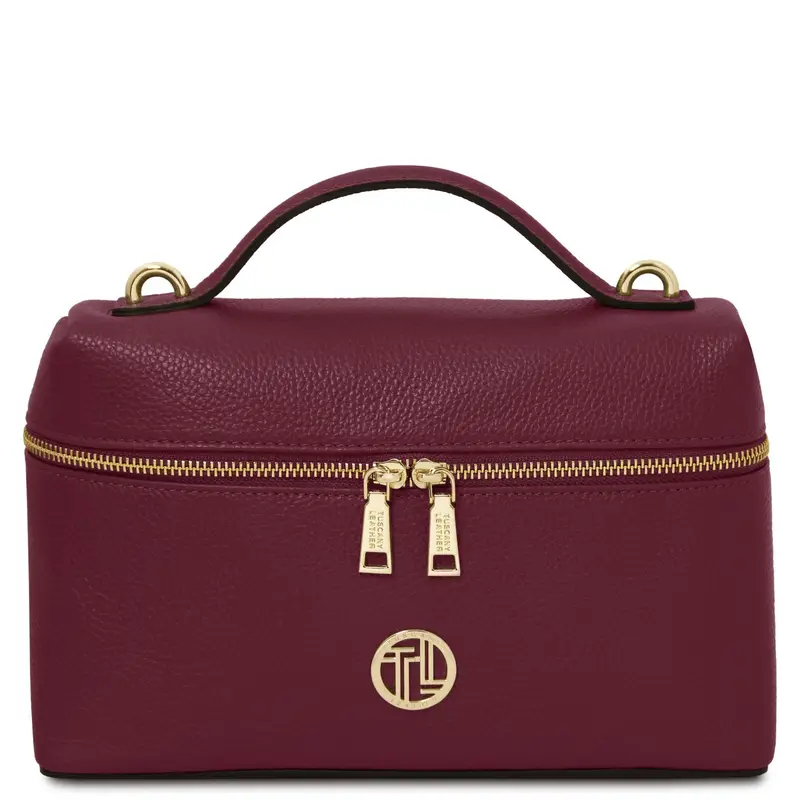 Bauletto in pelle morbida Bordeaux