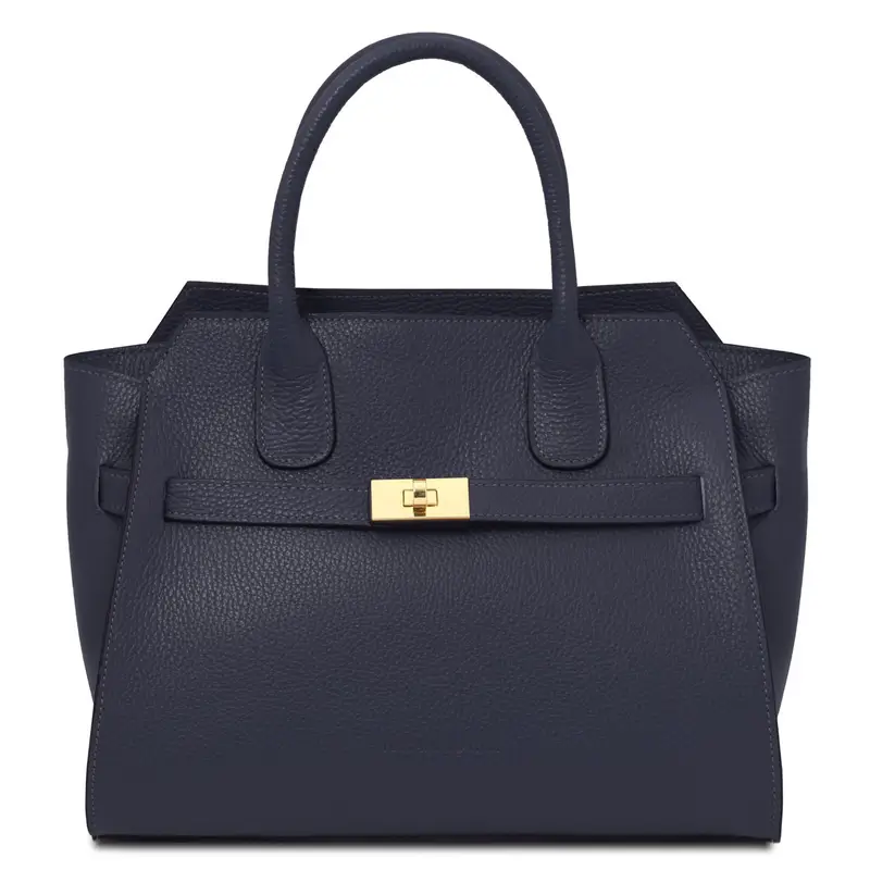 Borsa a mano in pelle Blu scuro