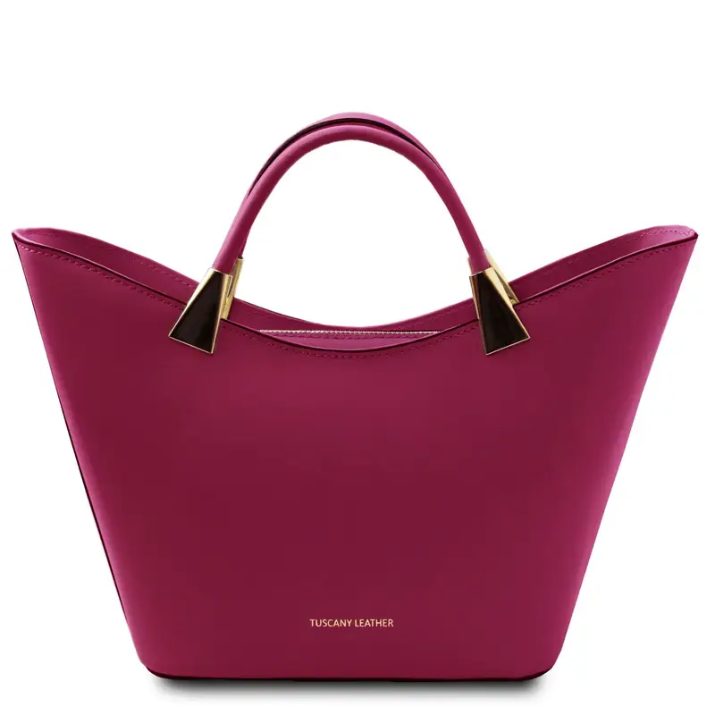 Borsa a Mano in Pelle Fucsia