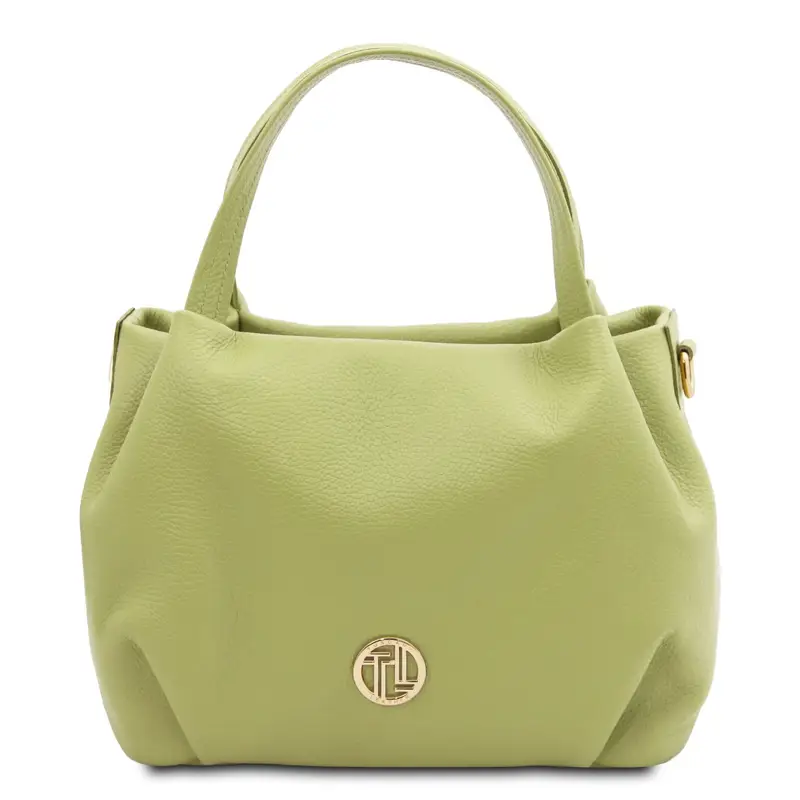 Borsa a mano in pelle morbida Verde Lime