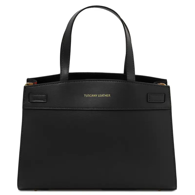Borsa a mano in pelle Nero