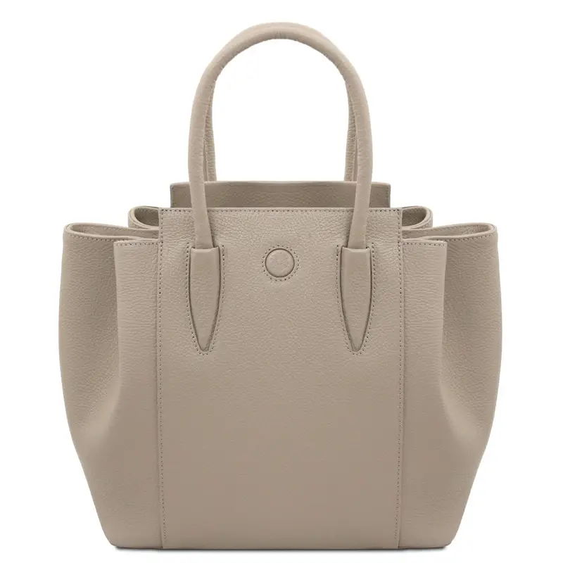 Borsa a mano in pelle Talpa chiaro