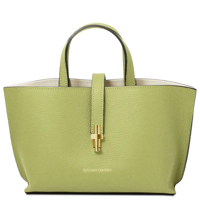 Borsa a mano in pelle Verde Lime