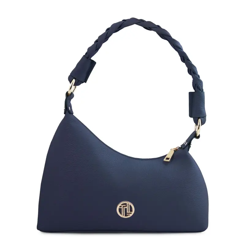 Borsa a spalla in pelle Blu scuro