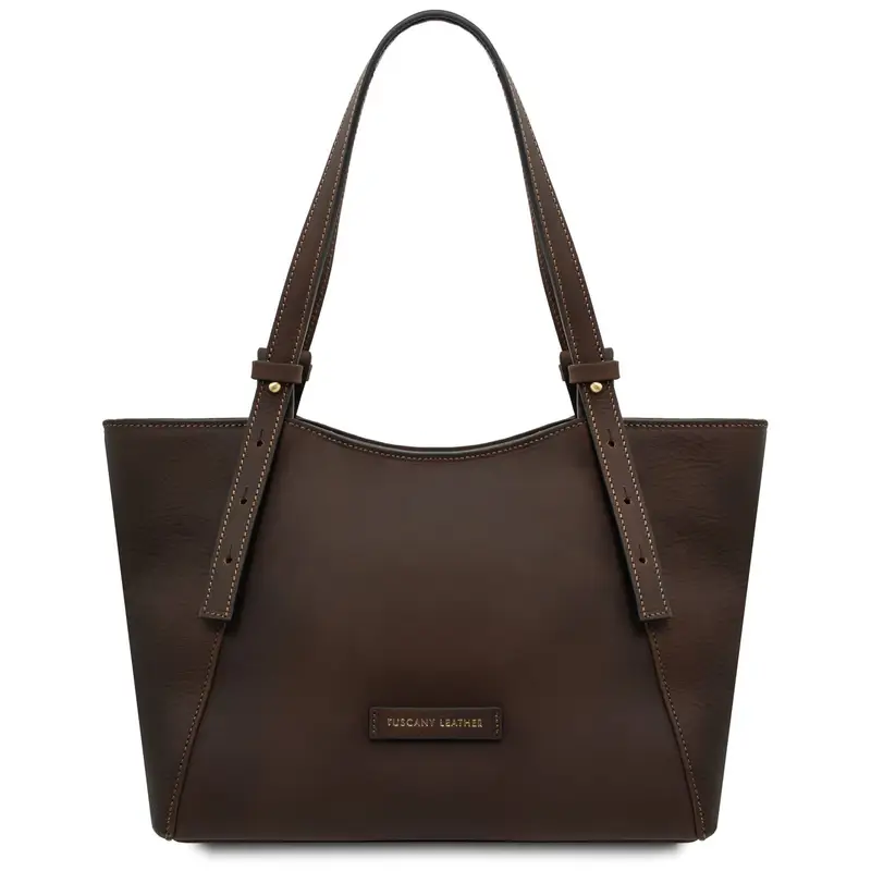 Borsa a spalla in pelle Testa di Moro