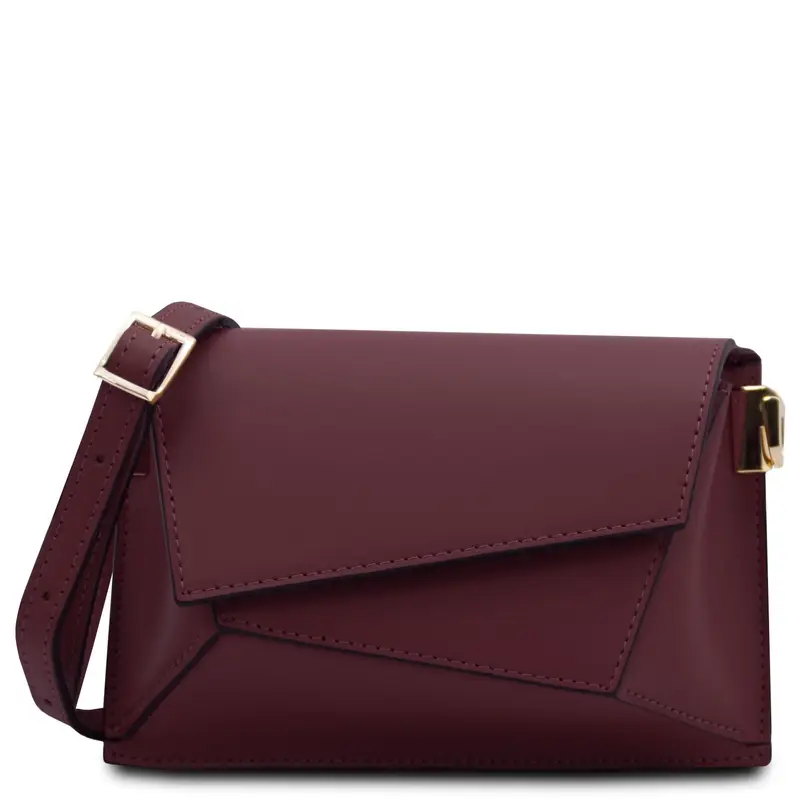 Borsa a tracolla in pelle Bordeaux