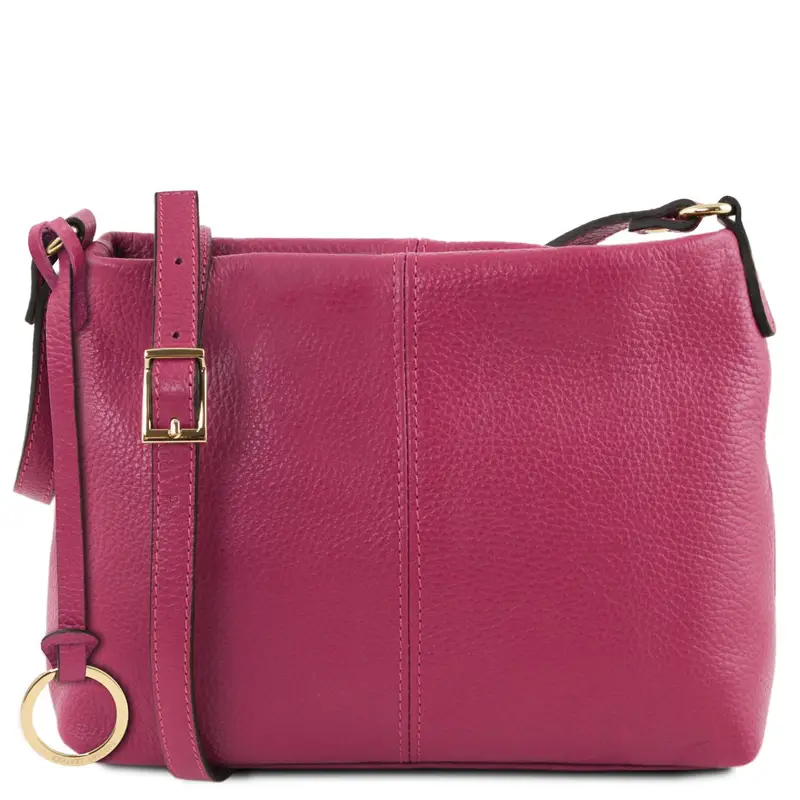 Borsa a tracolla in pelle morbida Fucsia