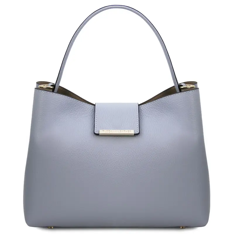 Borsa secchiello in pelle Celeste