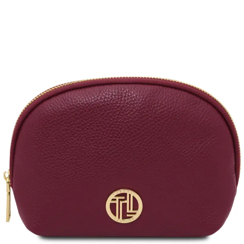 Trousse in pelle morbida Bordeaux