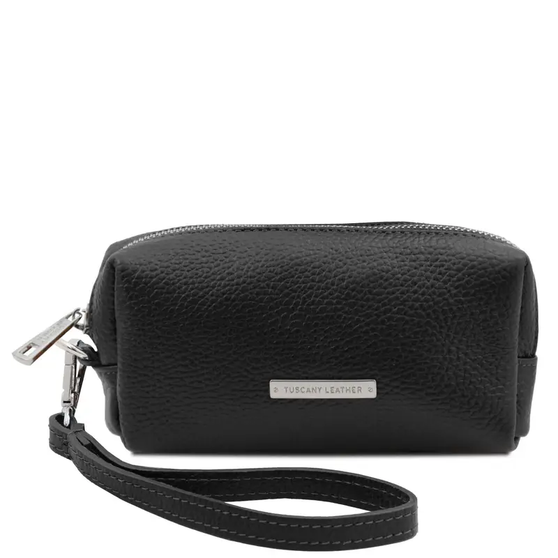 Trousse in pelle morbida Nero