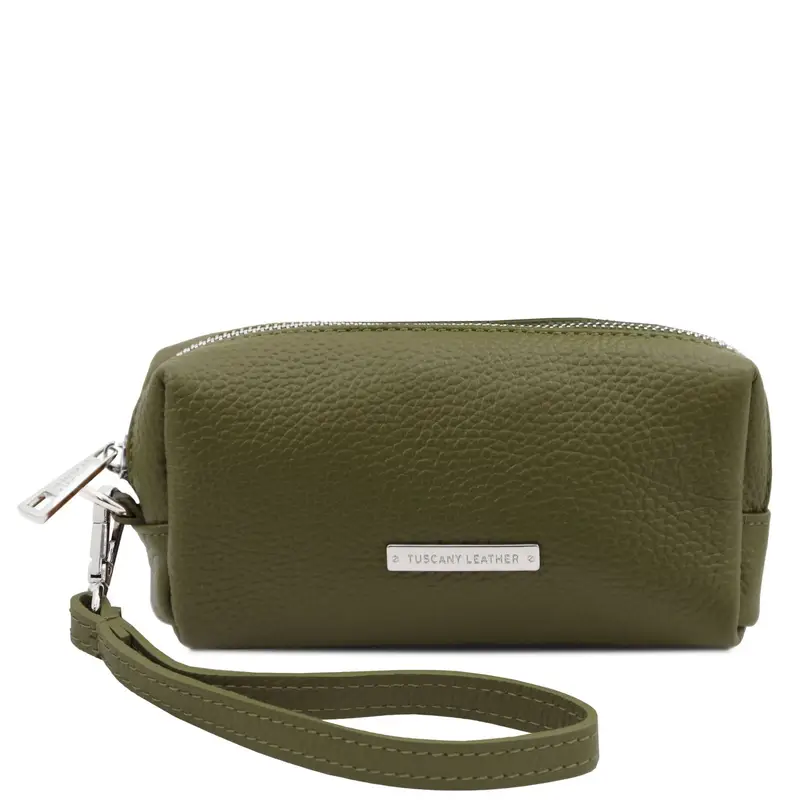 Trousse in pelle morbida Verde Foresta
