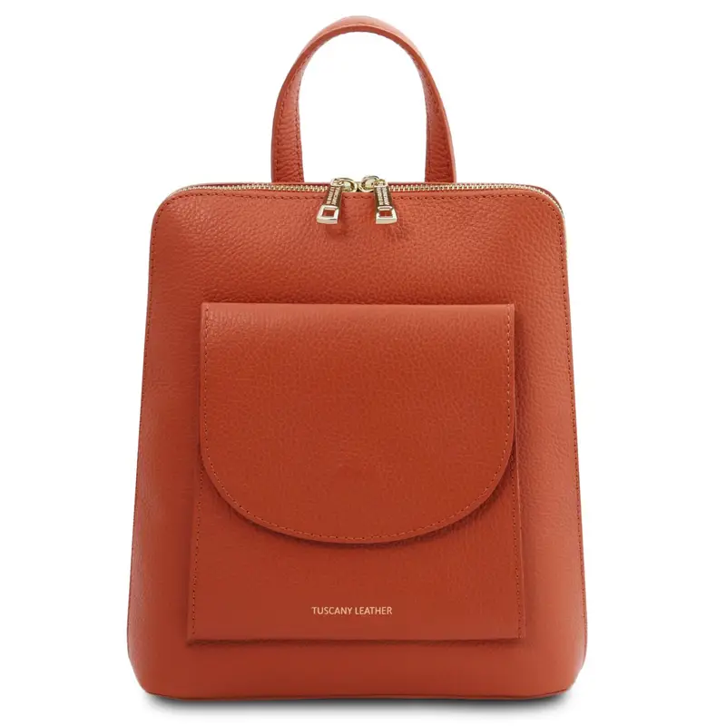 Zaino piccolo da donna in pelle Brandy