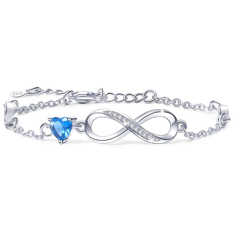 TUSUZIK Bracciale Infinito Argento 925 Cuore