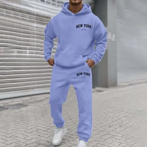 Tuta Cotone Uomo - Moda Comodi Cotone Tuta Uomo Completa Morbida Elasticità Tute Sportiva Jogging Traspirante Yoga miniatura 2