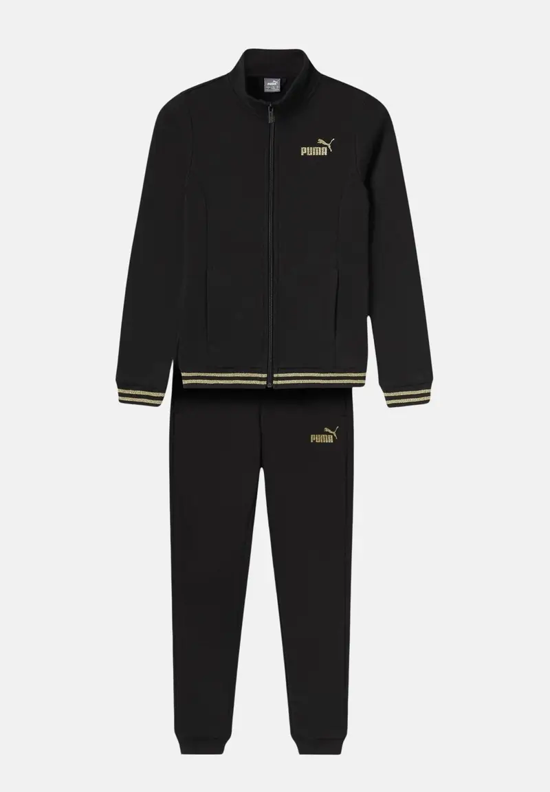 Tuta ESS+ GLITTER FZ nera da bambina