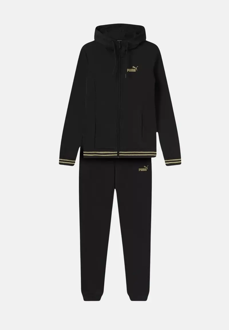 Tuta ESS+ GLITTER FZ nera da bambina