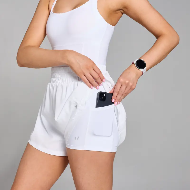 Tutina con pantaloncini plissettati MP Velocity da donna - Bianco - XS miniatura 3