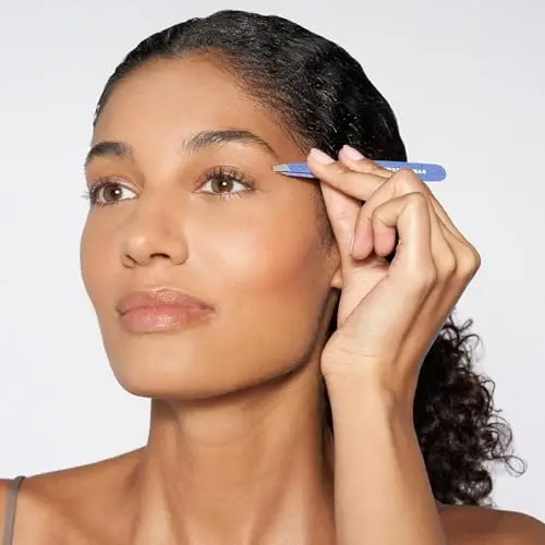 TWEEZERMAN Pinzetta (punte angolate inclinate, per sopracciglia, qualità professionale, acciaio inox), Granite Sky miniatura 3