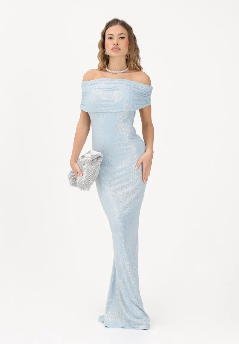 Abito lungo KEY azzurro da donna miniatura 2