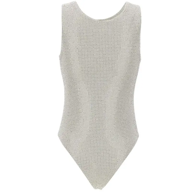 body da donna new urano con strass ton sur ton all over grigio cristallo miniatura 3
