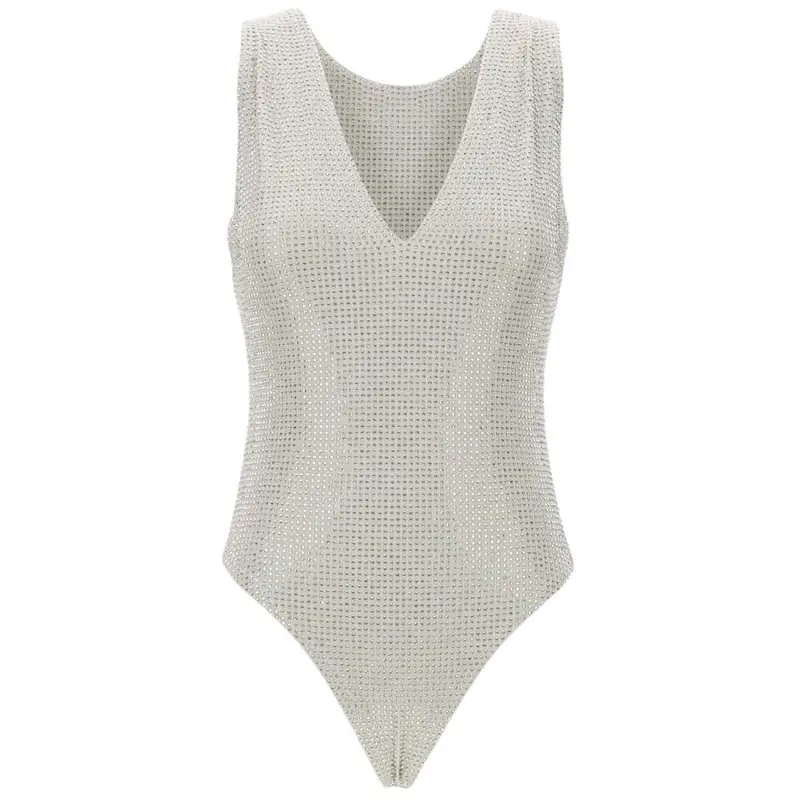 body da donna new urano con strass ton sur ton all over grigio cristallo