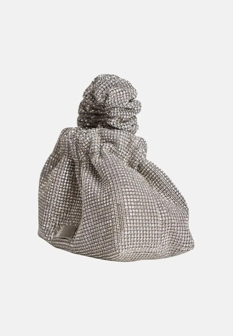 Borsa a mano argento da donna con strass miniatura 2