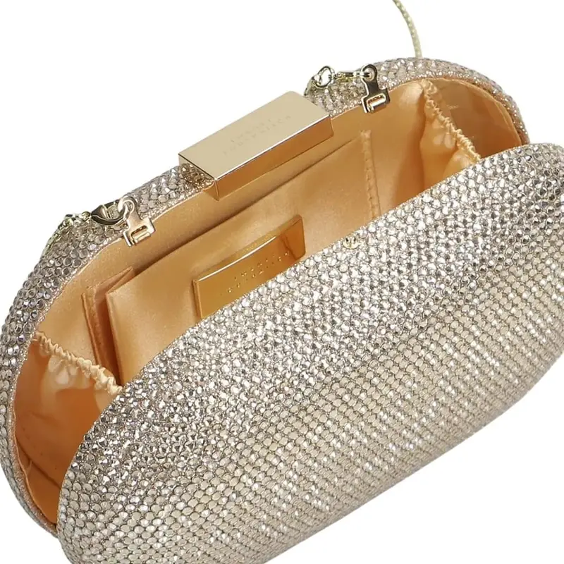 borsa clutch da donna sunrise con strass all over oro miniatura 3