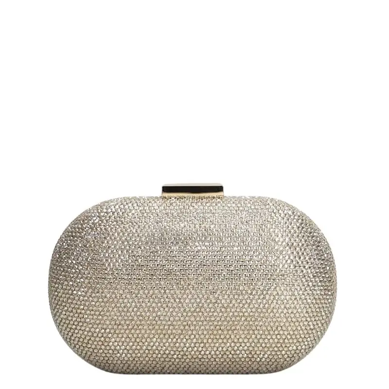 borsa clutch da donna sunrise con strass all over oro