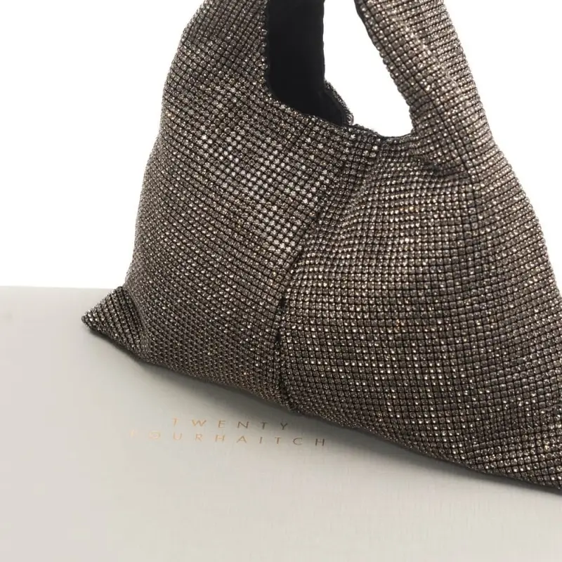 Twenty Fourhaitch borsa media a sacca con borchie nera miniatura 2