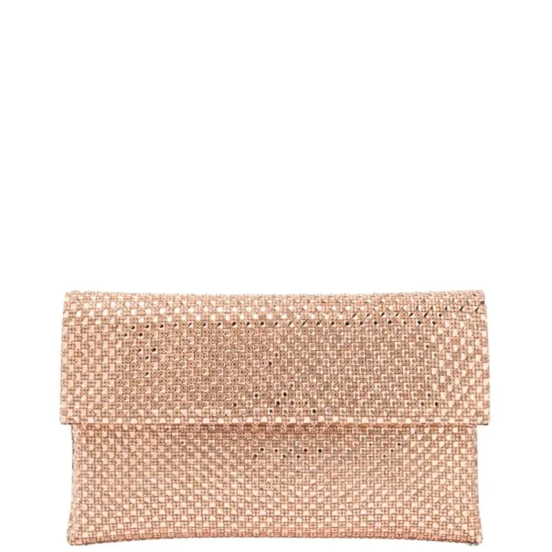 pochette da donna morna con strass all over bronzo